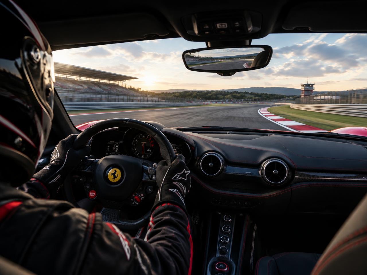 Vue passager dans le cockpit sur circuit